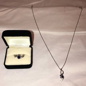 Kay jewelers custom sapphire necklace & ring